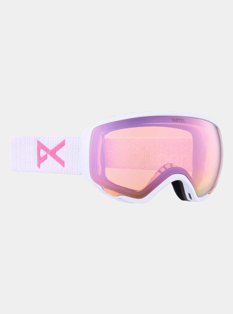 White / Pink / Blue Burton Anon WM1 Goggles + Bonus Lens + MFI® Face Mask Men's Ski Goggles | LTSEBN819