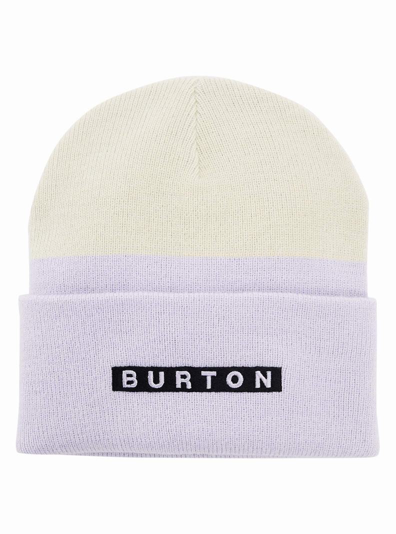 White / Purple Burton All 80 Men's Beanie | BUMVNW503