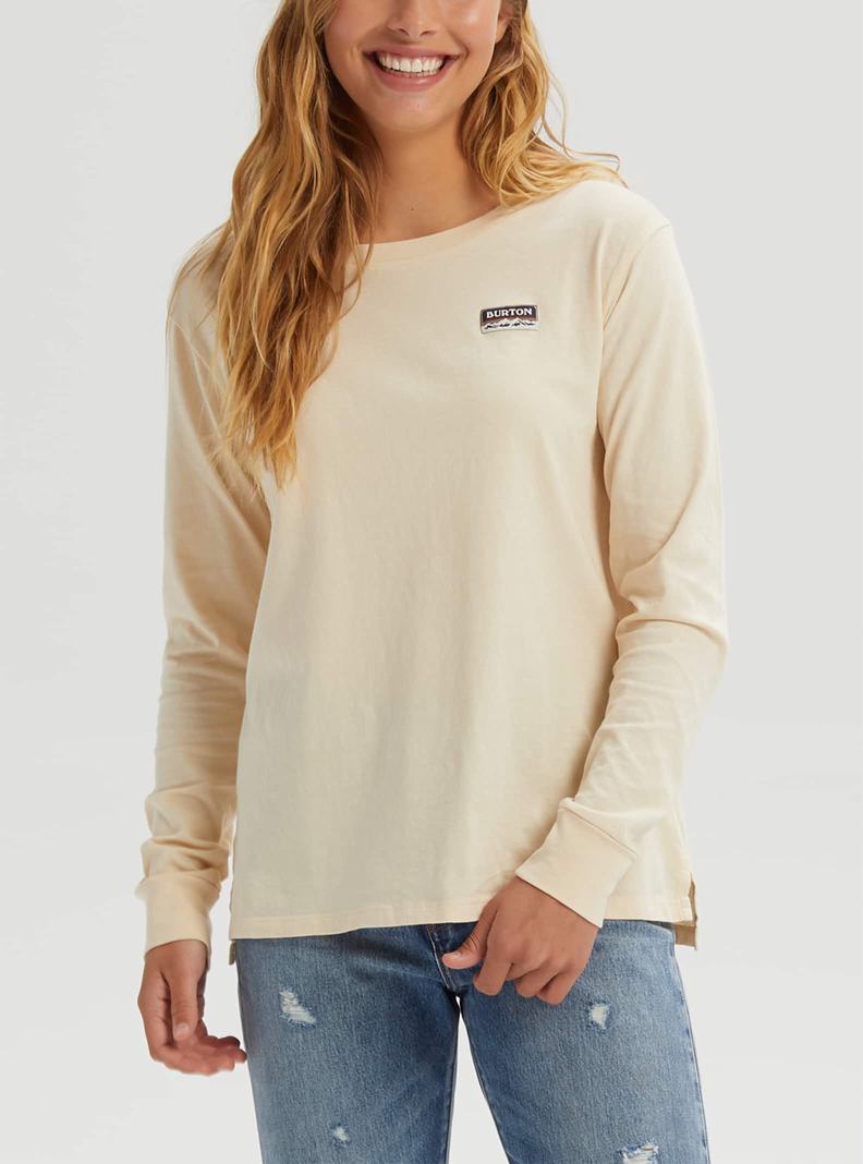 Beige Burton Classic Long Sleeve Women's T-Shirts | GBTWRE689