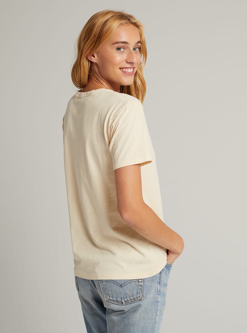 Beige Burton Classic Short Sleeve Women's T-Shirts | POGWXE034