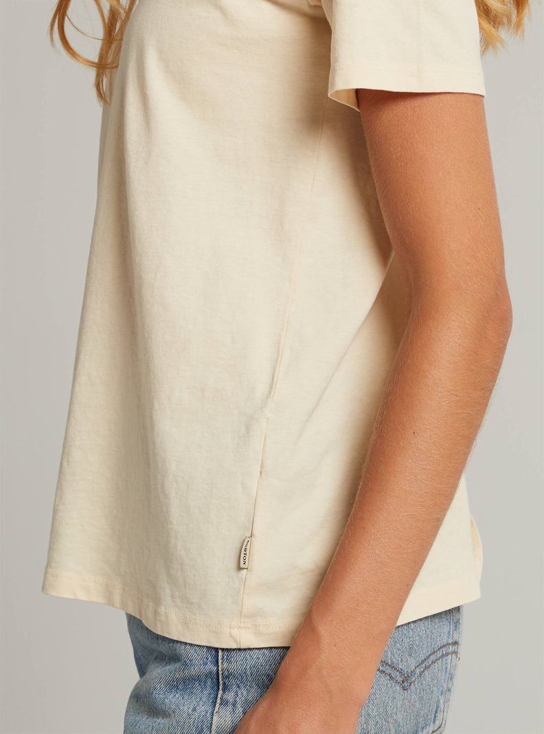 Beige Burton Classic Short Sleeve Women's T-Shirts | POGWXE034