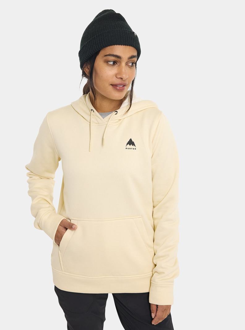 Beige Burton Oak Pullover Hoodie Women's Sweatshirts | SWGLYA964