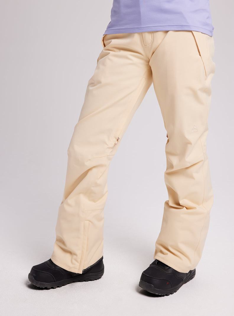 Beige Burton Society - Short Women's Ski Pants | DXCHWO274