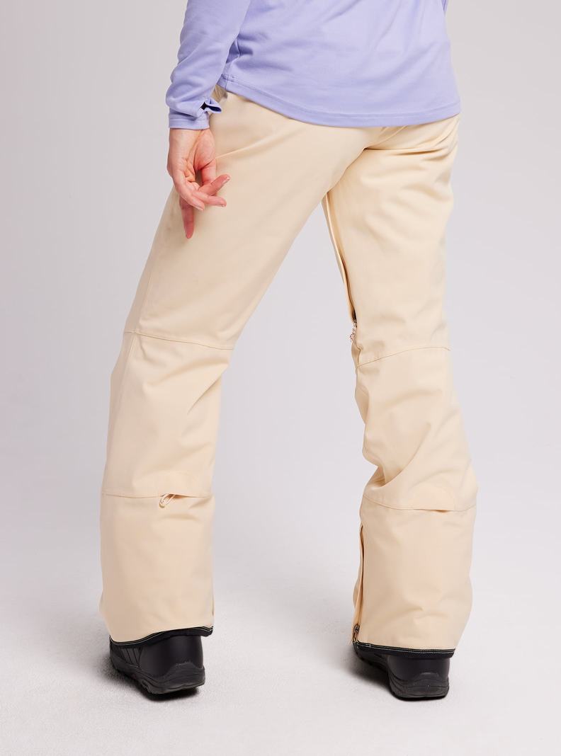 Beige Burton Society - Short Women's Ski Pants | DXCHWO274