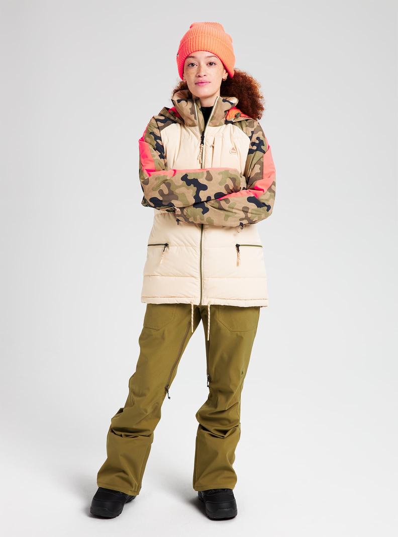 Beige / Olive / Camo Burton Keelan Women's Ski Jackets | AUSXFK083