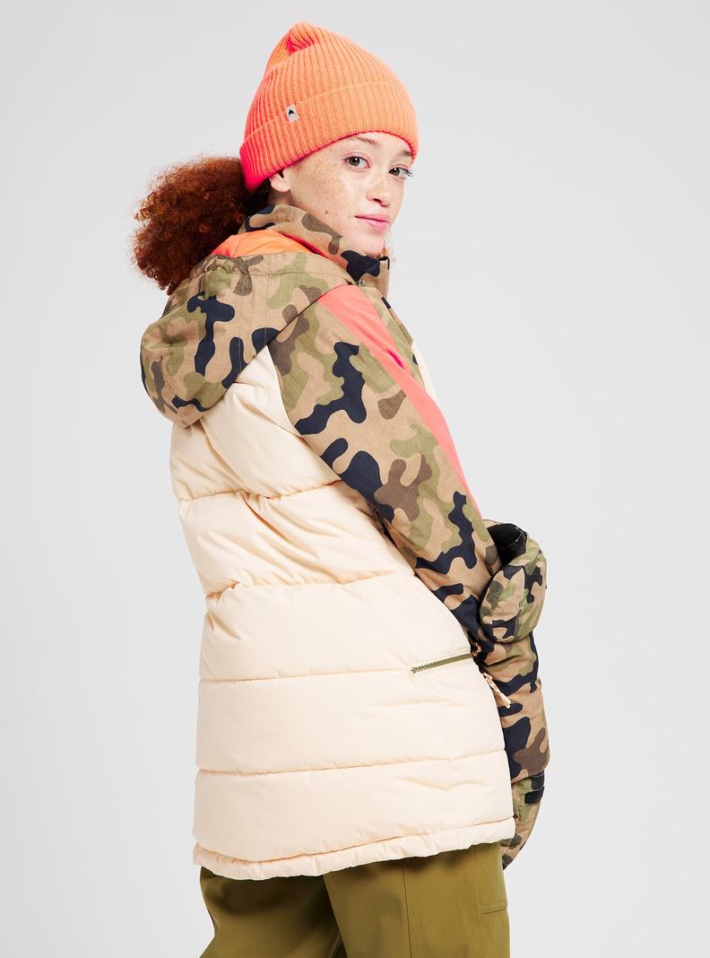 Beige / Olive / Camo Burton Keelan Women's Ski Jackets | AUSXFK083