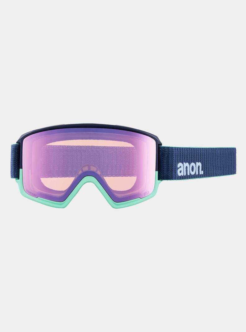 Black / Blue / Pink Burton Anon M3 Low Bridge Fit Goggles + Bonus Lens + MFI® Face Mask Women's Ski Goggles | AFNIMP563