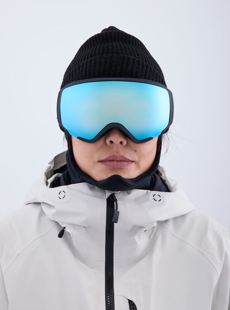 Black / Blue / Pink Burton Anon WM1 Low Bridge Fit Goggles + Bonus Lens + MFI® Face Mask Women's Ski Goggles | IAHVQX137