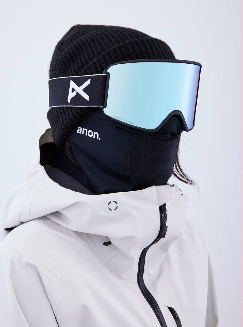 Black / Blue / Pink Burton Anon WM3 Goggles + Bonus Lens + MFI® Face Mask Women's Ski Goggles | XWGIFU567