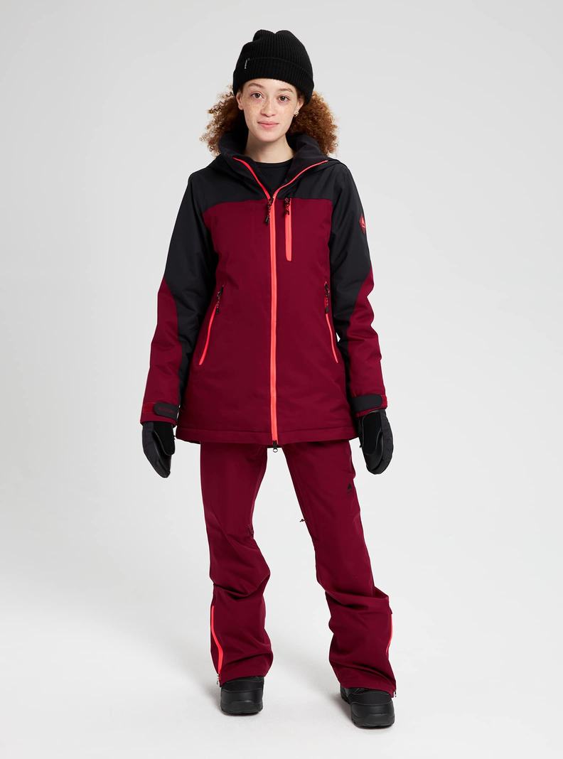 Black / Burgundy Burton Lelah Women's Ski Jackets | RVGEMO632