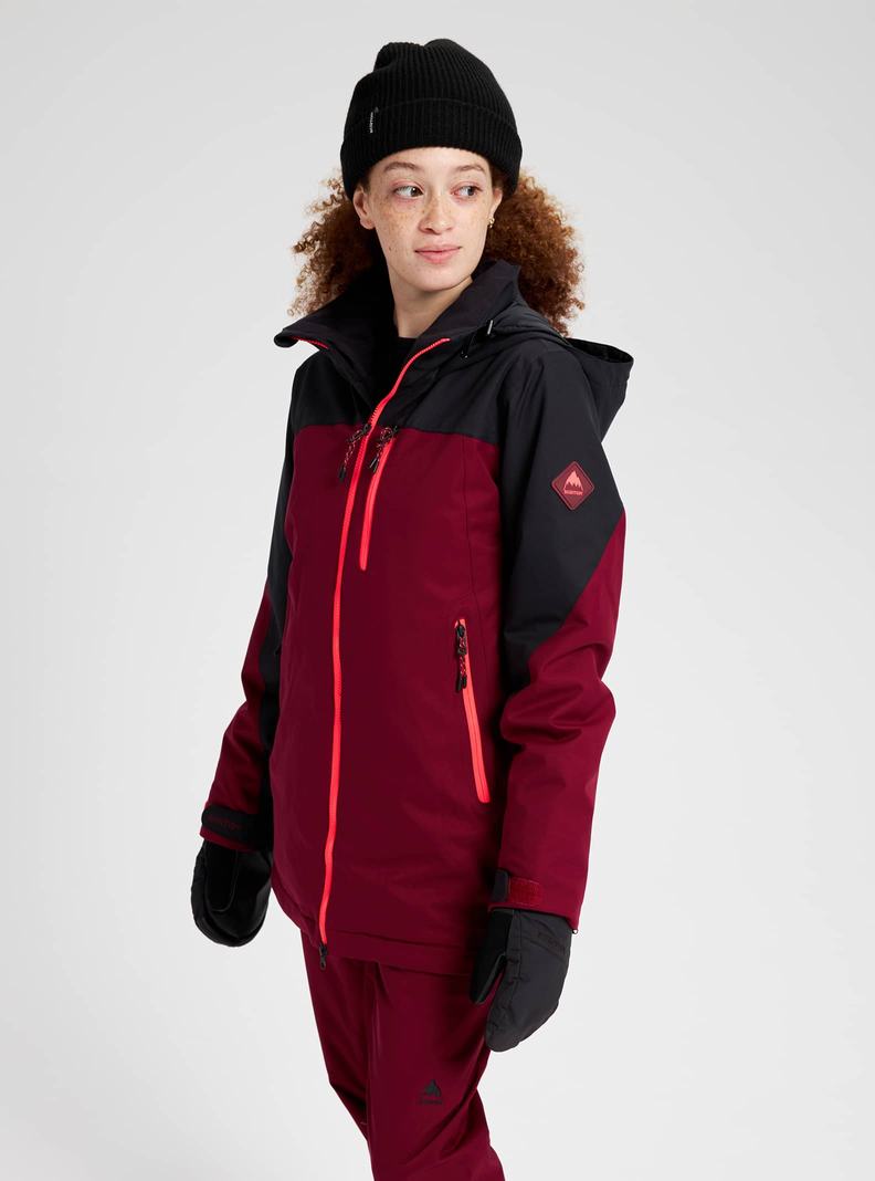 Black / Burgundy Burton Lelah Women's Ski Jackets | RVGEMO632