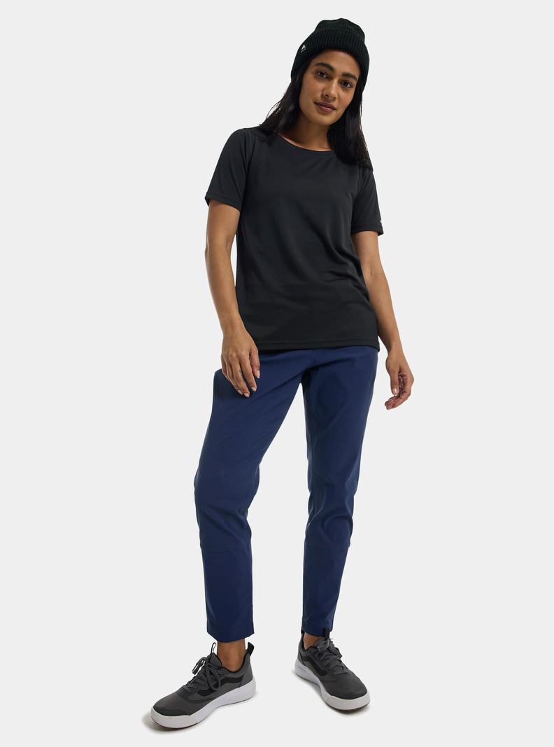 Black Burton Active Short Sleeve Women's T-Shirts | FHZKDE506