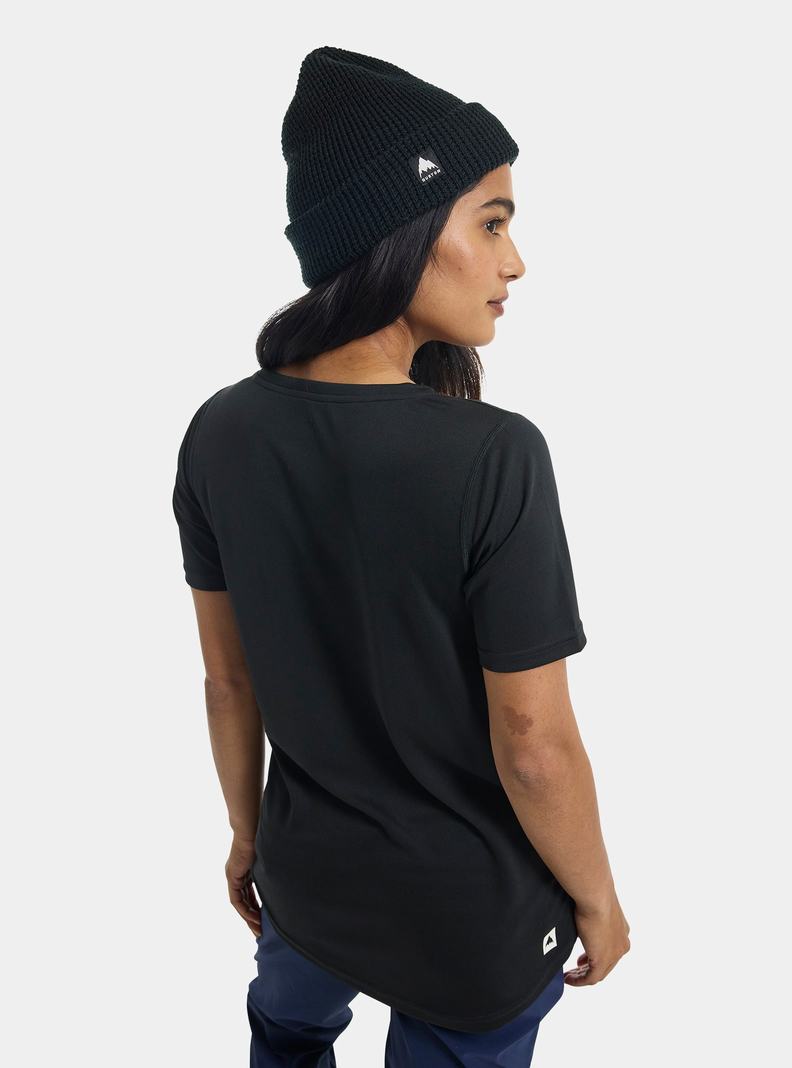 Black Burton Active Short Sleeve Women's T-Shirts | FHZKDE506