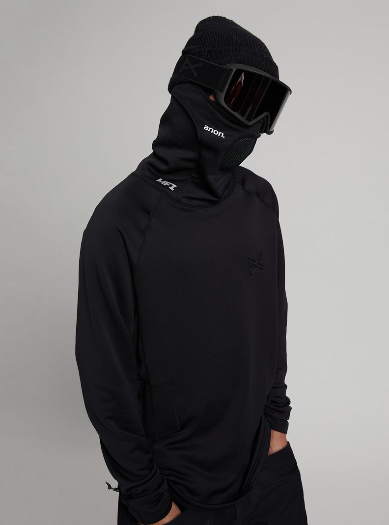 Black Burton Anon MFI® Power Dry® Long Sleeve Balaclava Men's Hoodies | DCGLWQ453