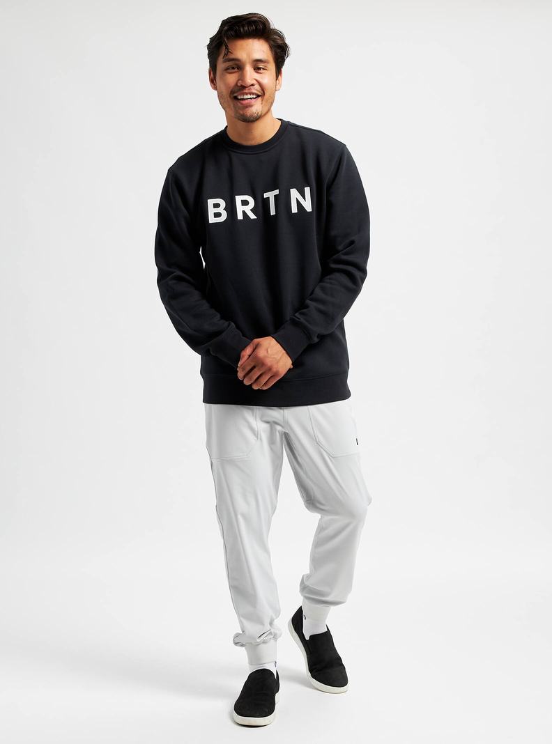 Black Burton BRTN Crew Men's Sweatshirts | NPIRAE023