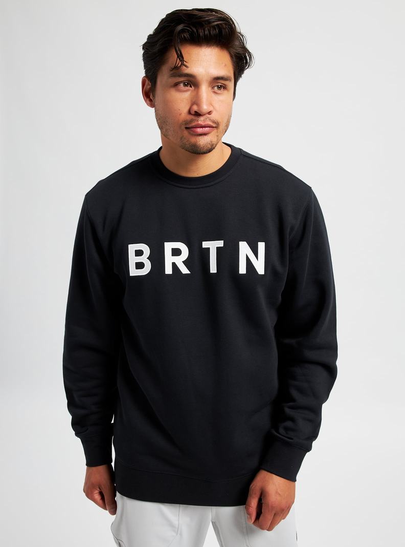 Black Burton BRTN Crew Men's Sweatshirts | NPIRAE023