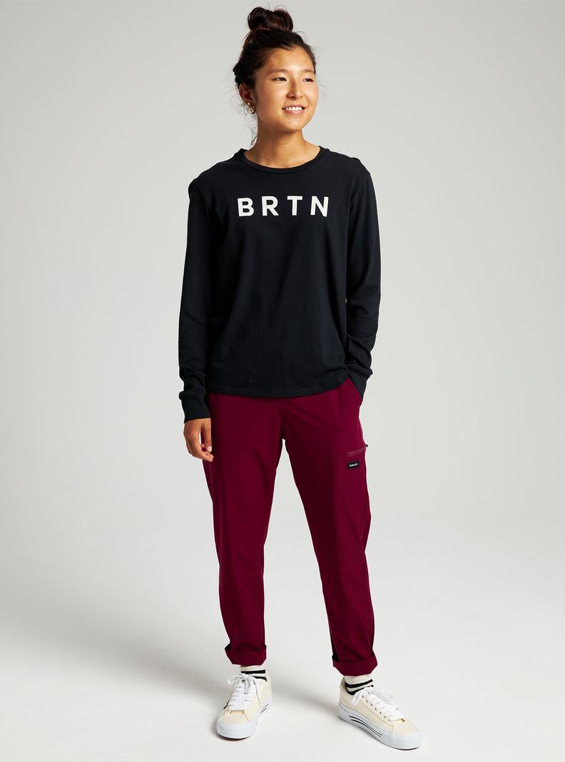 Black Burton BRTN Long Sleeve Women's T-Shirts | BEOYAD261