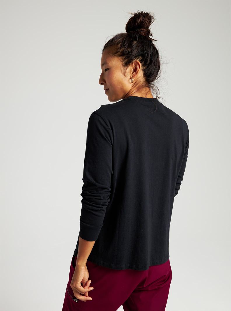 Black Burton BRTN Long Sleeve Women's T-Shirts | BEOYAD261