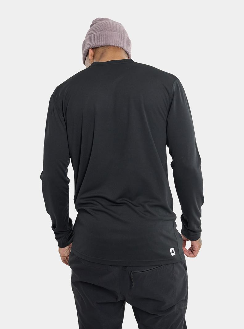 Black Burton Brand Active Long Sleeve Men's Shirts | AHZNWF840