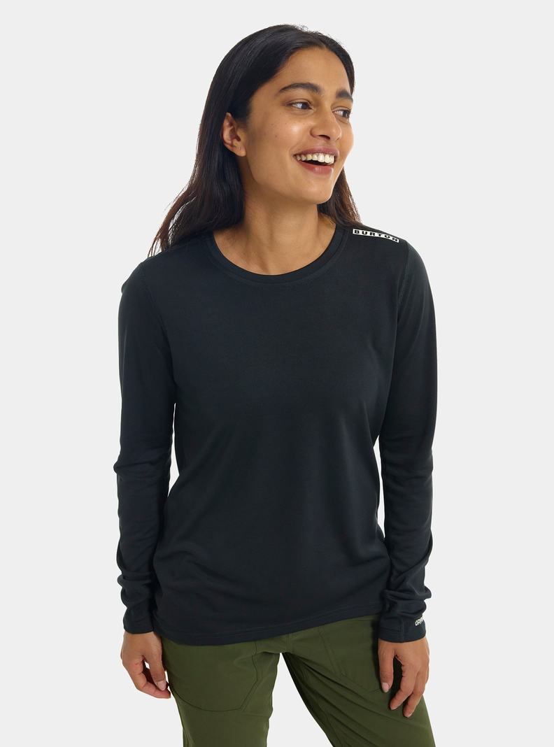 Black Burton Brand Active Long Sleeve Women's Shirts | OTAMQD853