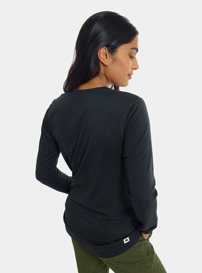 Black Burton Brand Active Long Sleeve Women's Shirts | OTAMQD853