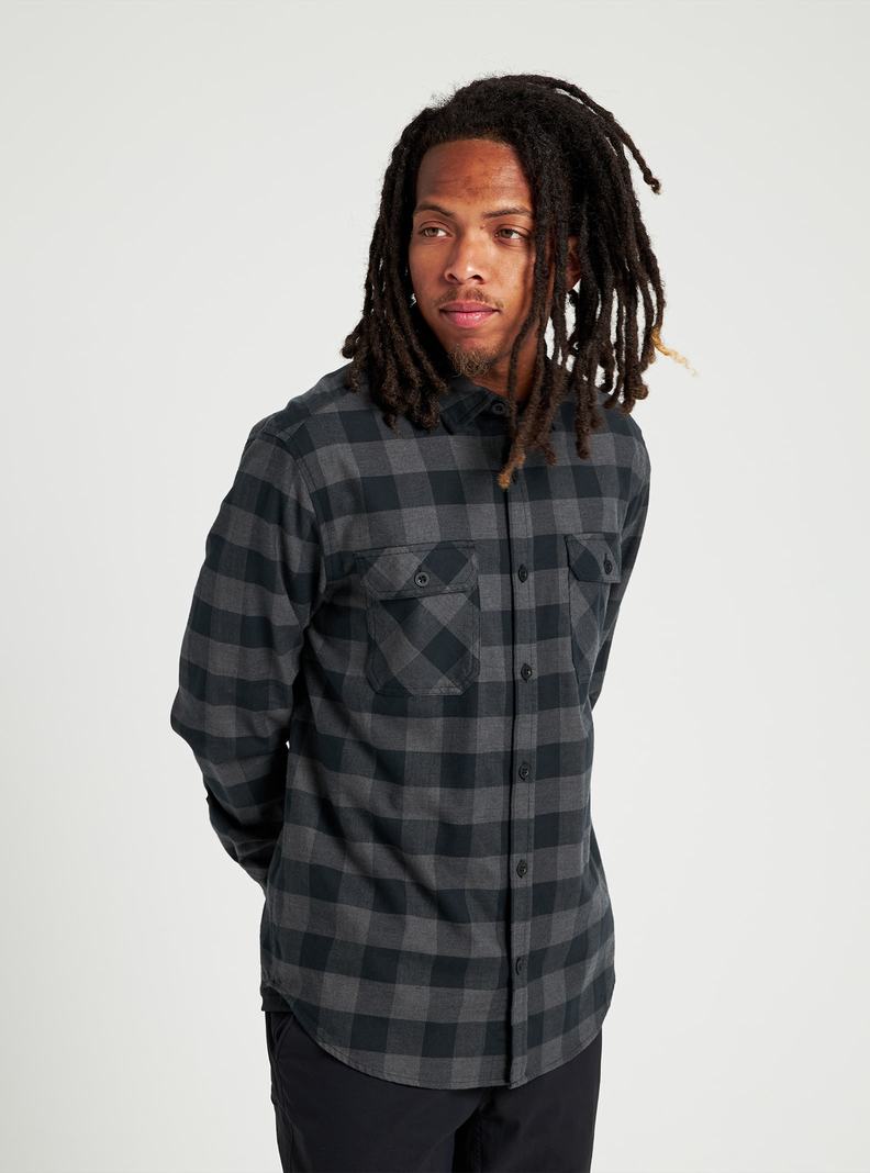 Black Burton Brighton Flannel Men's Shirts | YWLFXU017