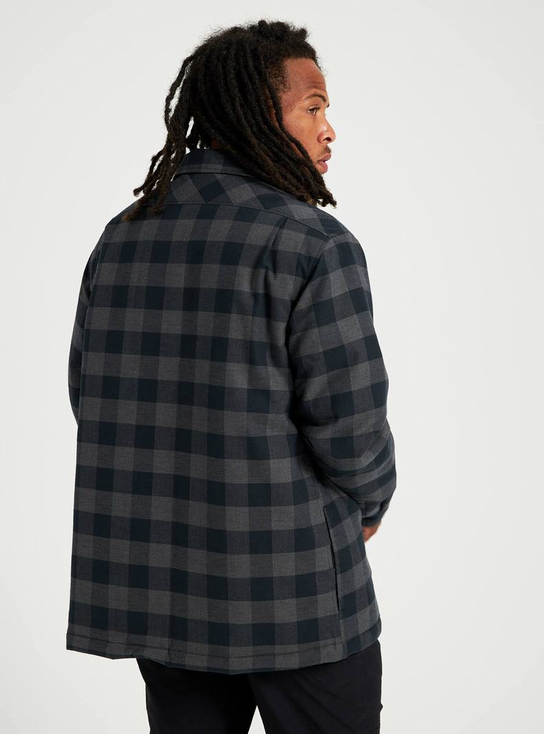 Black Burton Brighton Insulated Flannel Men's Shirts | LSECQH865