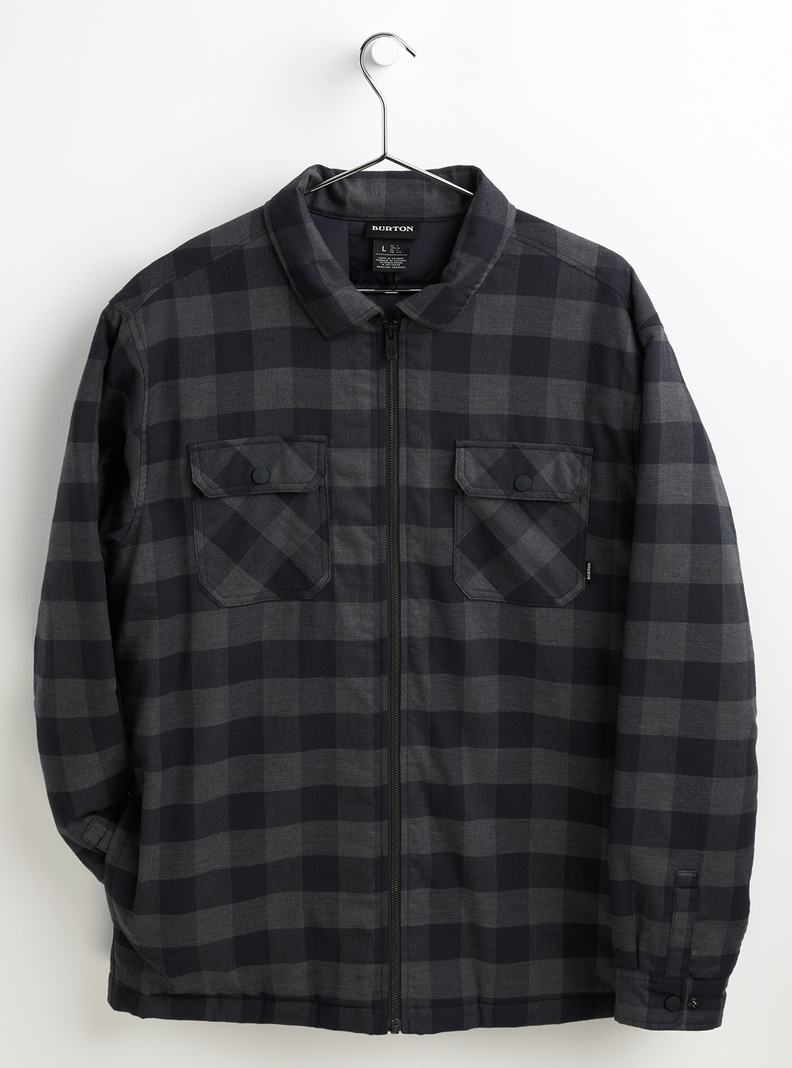 Black Burton Brighton Insulated Flannel Men\'s Shirts | LSECQH865