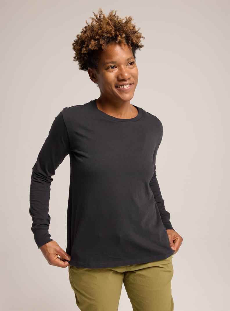 Black Burton Classic Blank Long Sleeve Women's T-Shirts | XLCGNB570