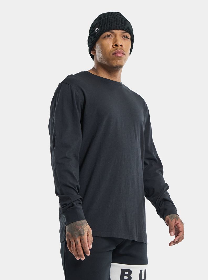 Black Burton Classic Long Sleeve Men's T-Shirts | OMDNWA824