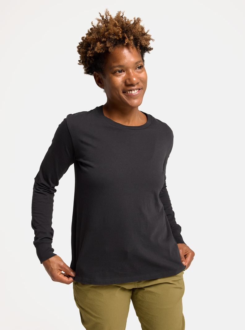 Black Burton Classic Long Sleeve Women's T-Shirts | YGZCXW895