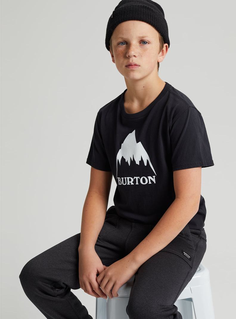 Black Burton Classic Mountain High Short Sleeve Kids' T-Shirts | ZCRJQD908