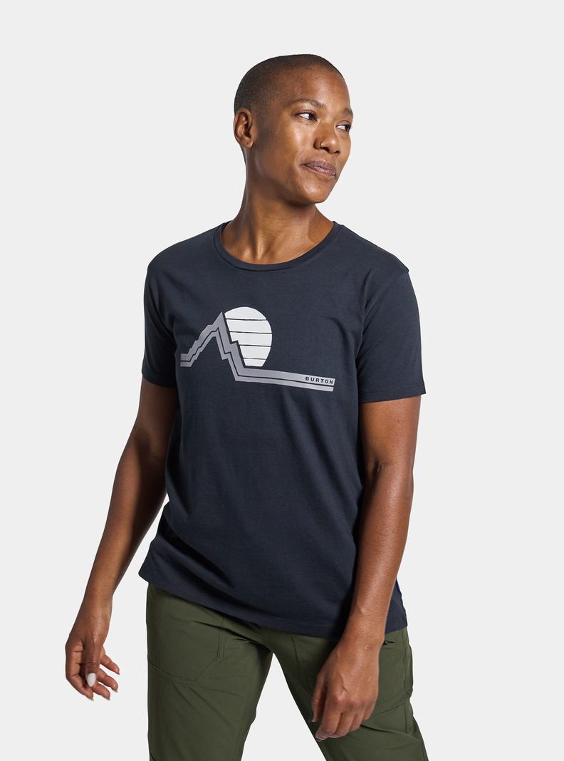 Black Burton Classic Retro Short Sleeve Women's T-Shirts | HVQLUY271