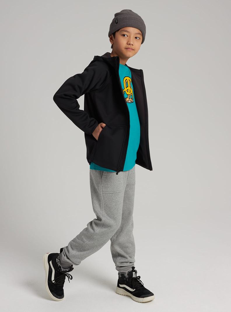 Black Burton Crown Weatherproof Full-Zip Fleece Kids' Sweatshirts | ZNHVBL982