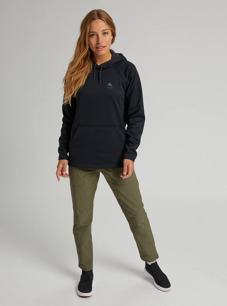 Black Burton Crown Weatherproof Pullover Fleece Women's Sweatshirts | BIMFEJ096