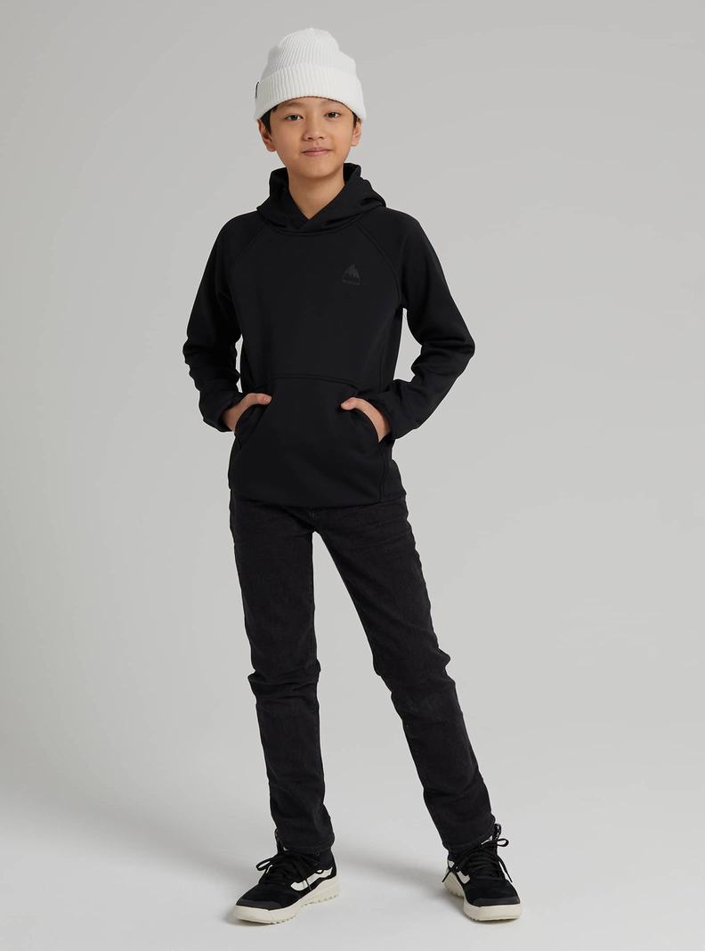 Black Burton Crown Weatherproof Pullover Fleece Kids' Sweatshirts | IKCZWX983