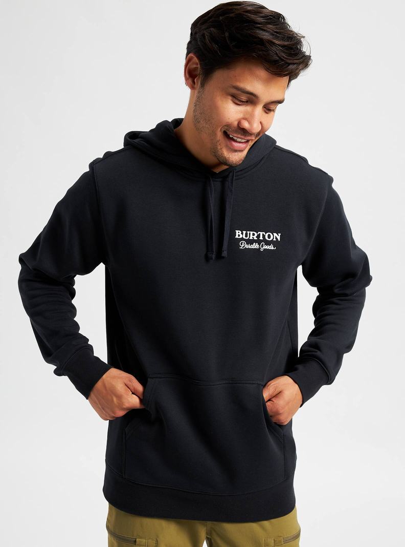 Black Burton Durable Goods Pullover Men's Hoodies | HOZDLV702