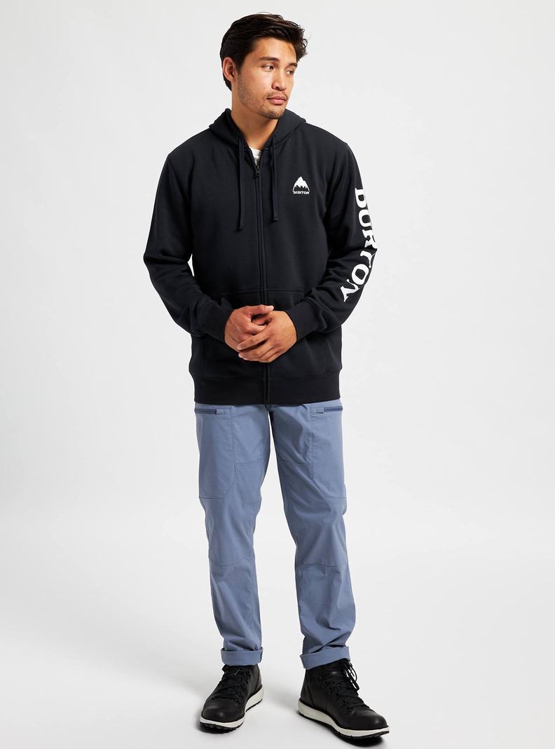 Black Burton Elite Full-Zip Men's Hoodies | LWDBIF976