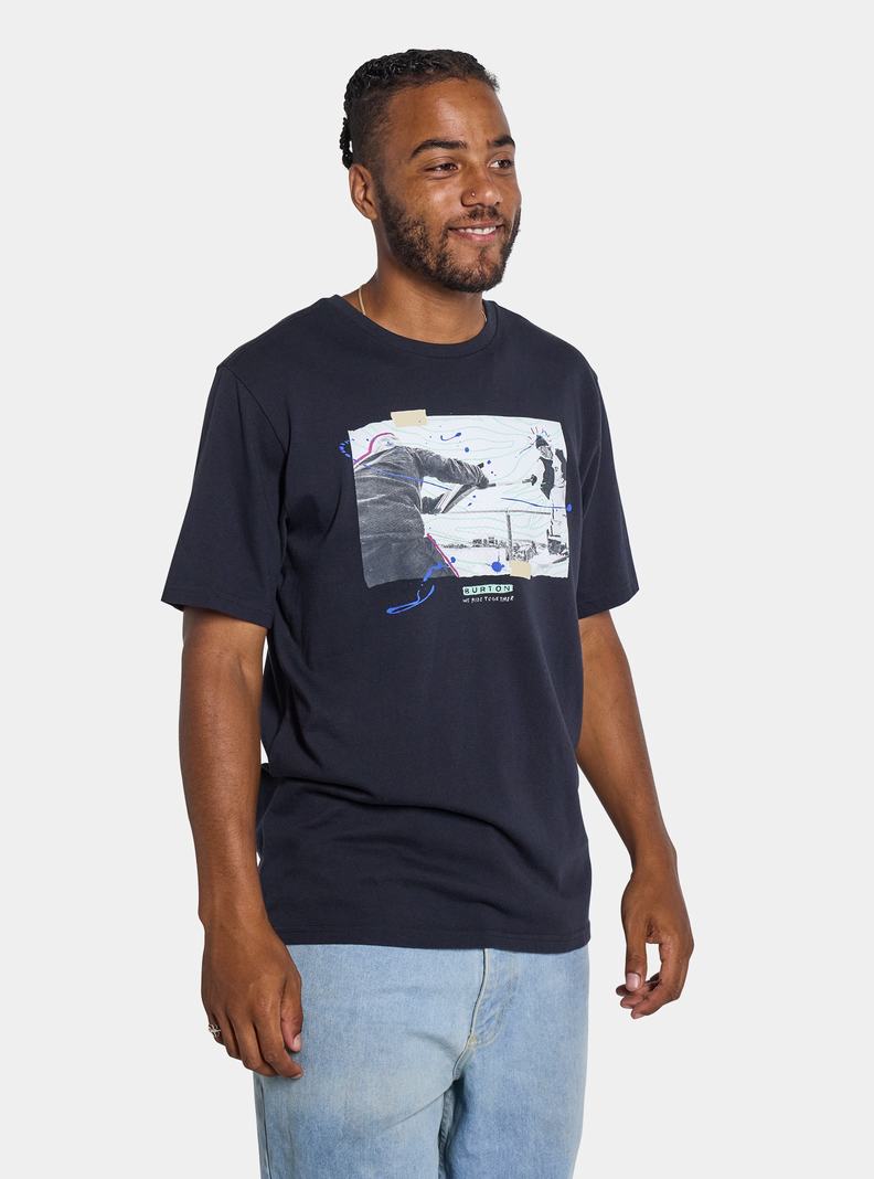 Black Burton Elmherst Short Sleeve Men's T-Shirts | DPGIQV201