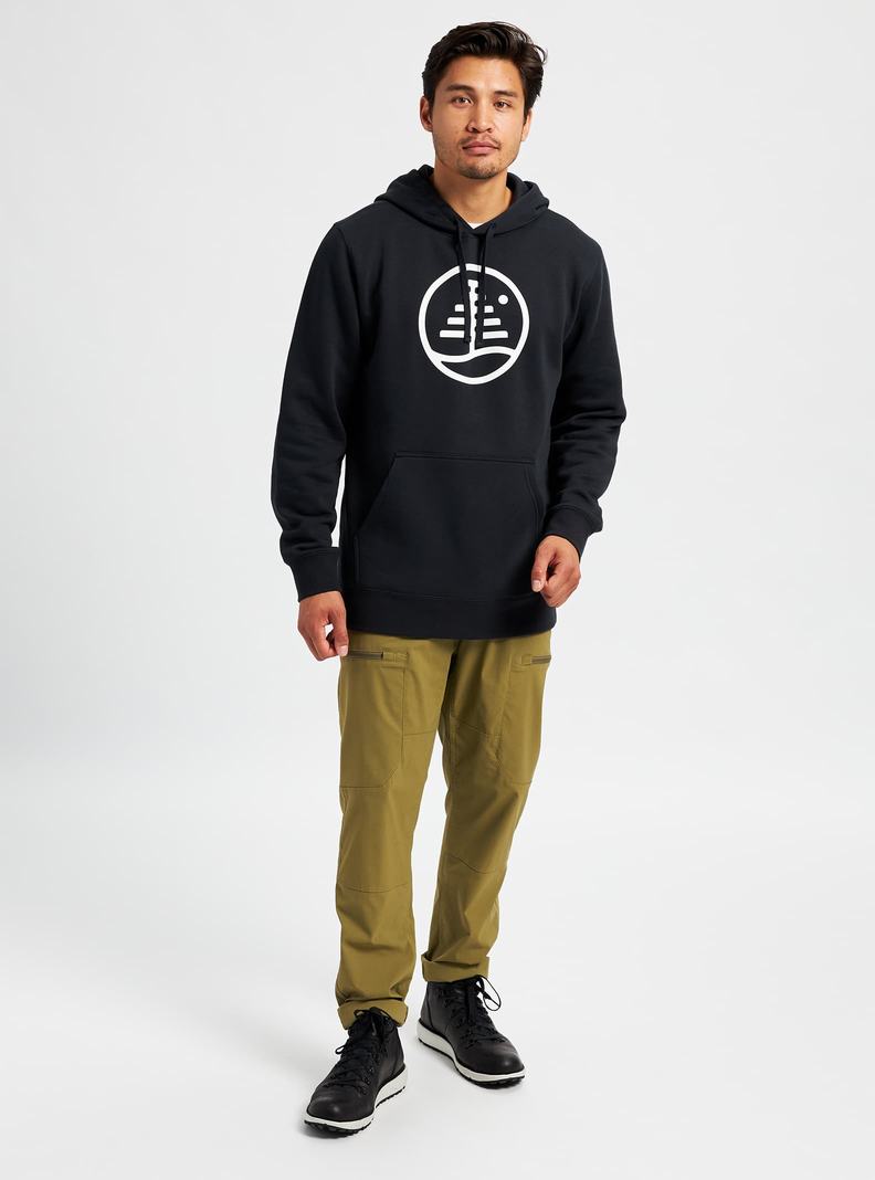 Black Burton Family Tree Pullover Men's Hoodies | GBQHFS790