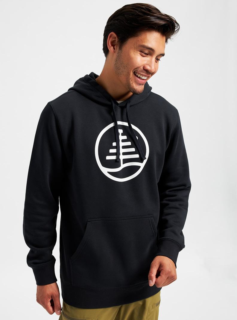 Black Burton Family Tree Pullover Men's Hoodies | GBQHFS790