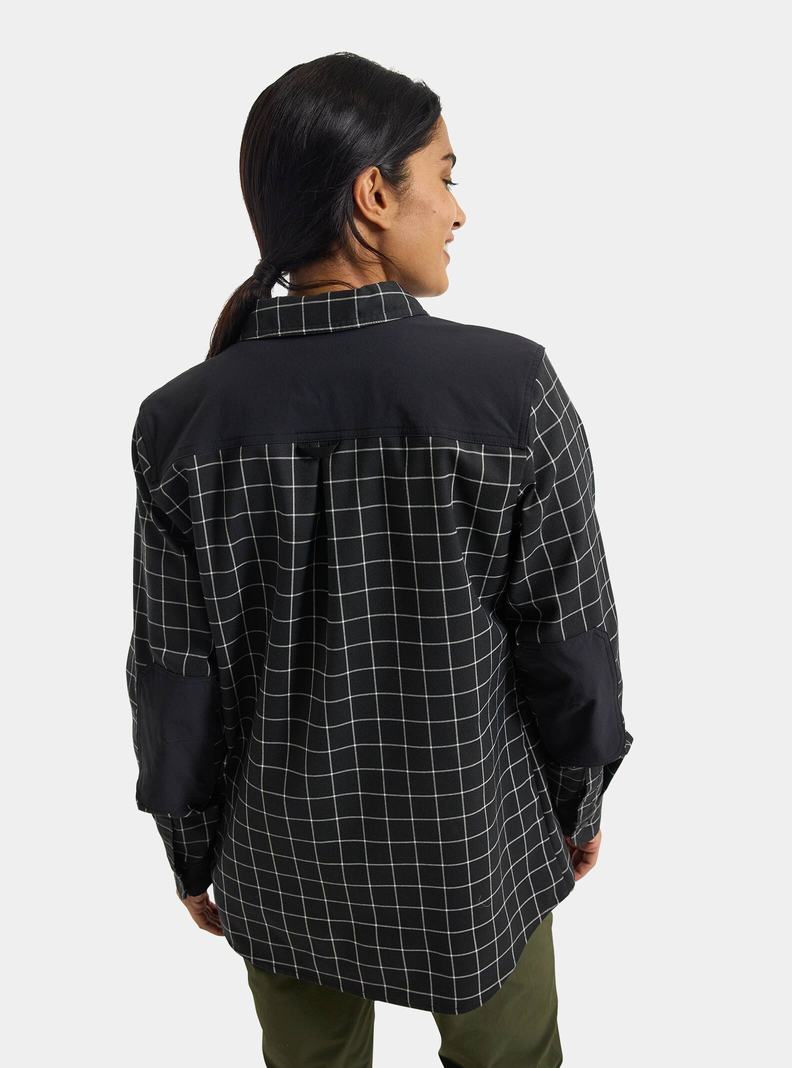 Black Burton Favorite Performance Long Sleeve Flannel Women's Shirts | PNXAKH536