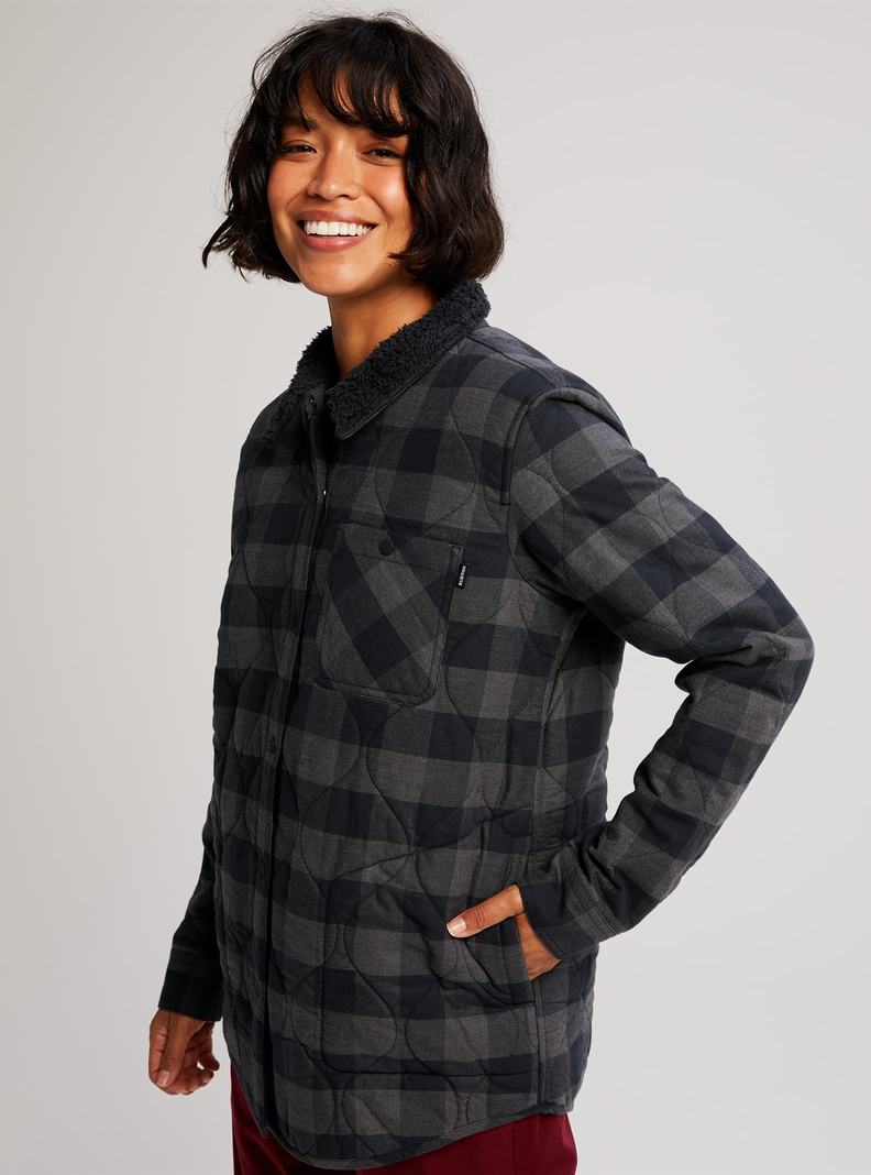 Black Burton Grace Insulated Flannel Women's Shirts | VMXNPJ261