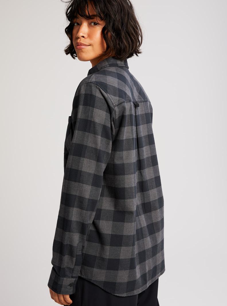 Black Burton Grace Long Sleeve Flannel Women's Shirts | QOCTPL695