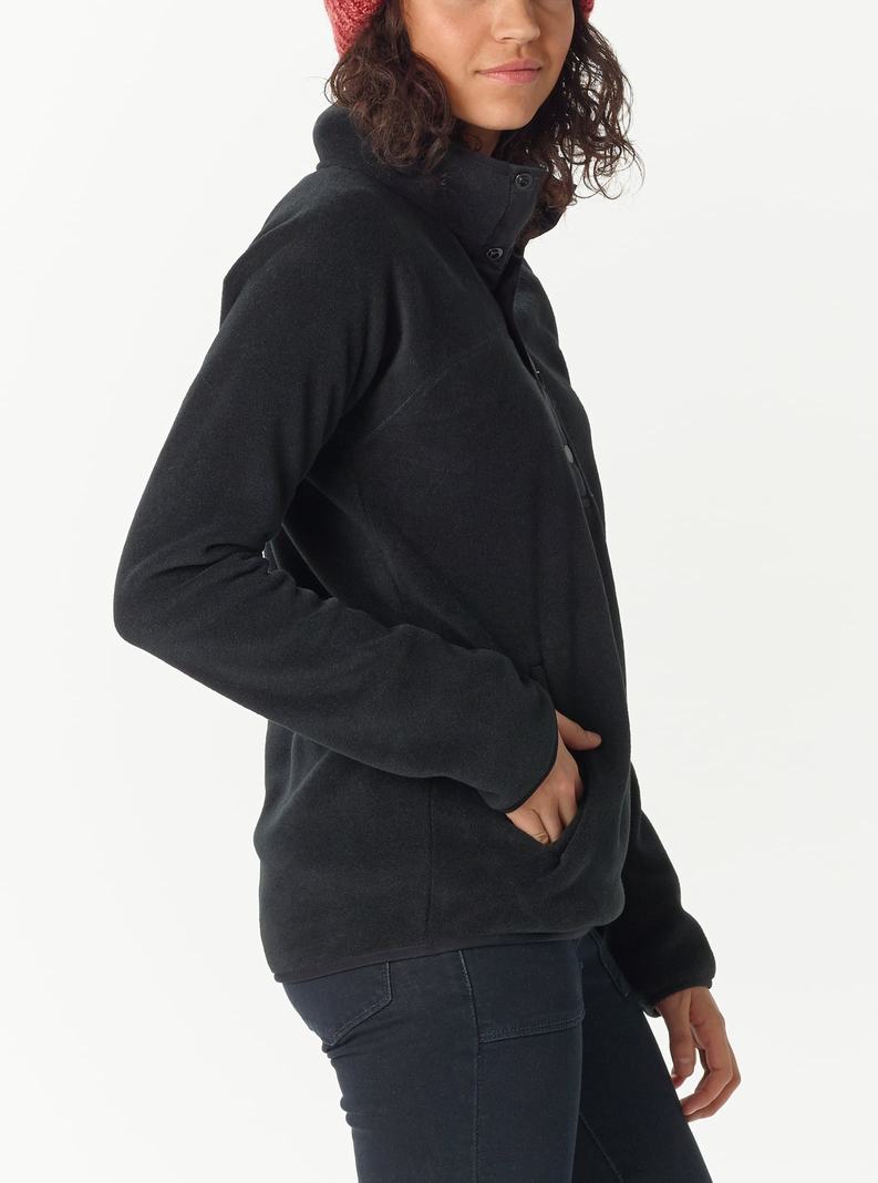 Black Burton Hearth Fleece Pullover Women's Sweatshirts | NUPBVG630