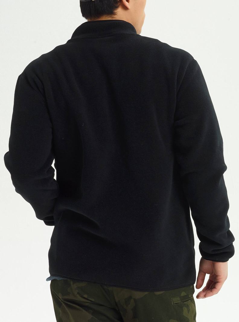 Black Burton Hearth Full-Zip Fleece Men's Sweatshirts | PKSJRY046