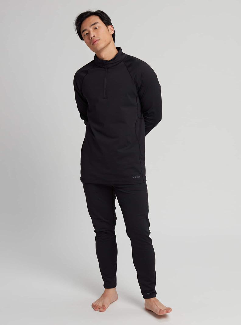 Black Burton Heavyweight X Base Layer Quarter-Zip Men's Base Layer Top | CJDVLB047