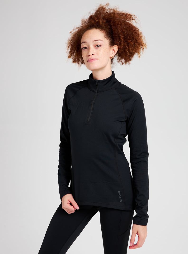 Black Burton Heavyweight X Base Layer Quarter-Zip Women's Base Layer Top | YERQTA369