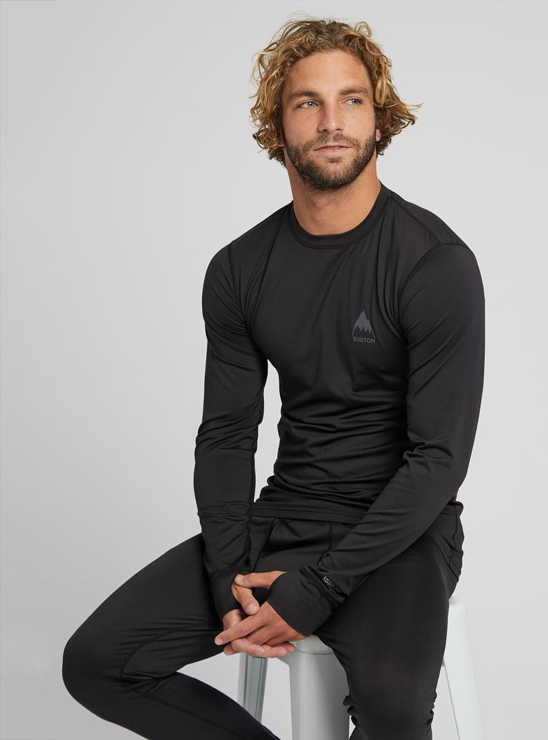 Black Burton Lightweight X Men's Base Layer Top | JRHNOY734