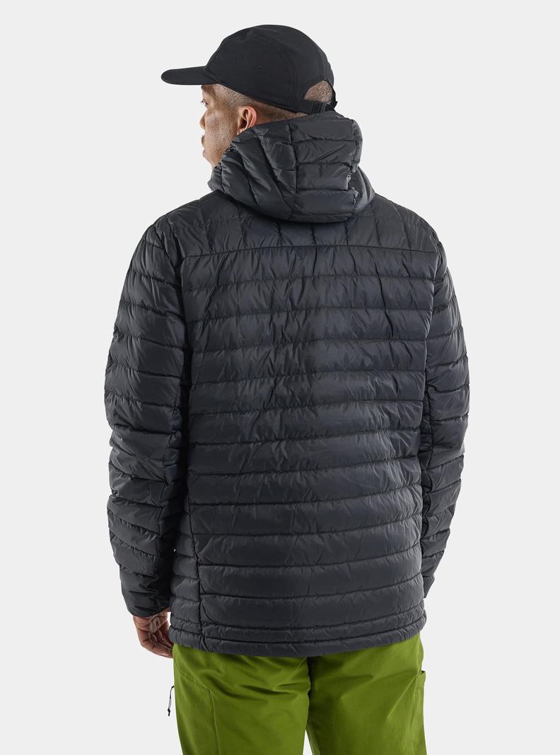 Black Burton Mid-Heat Hooded Down Insulated Men's Ski Jackets | BXLDMI780